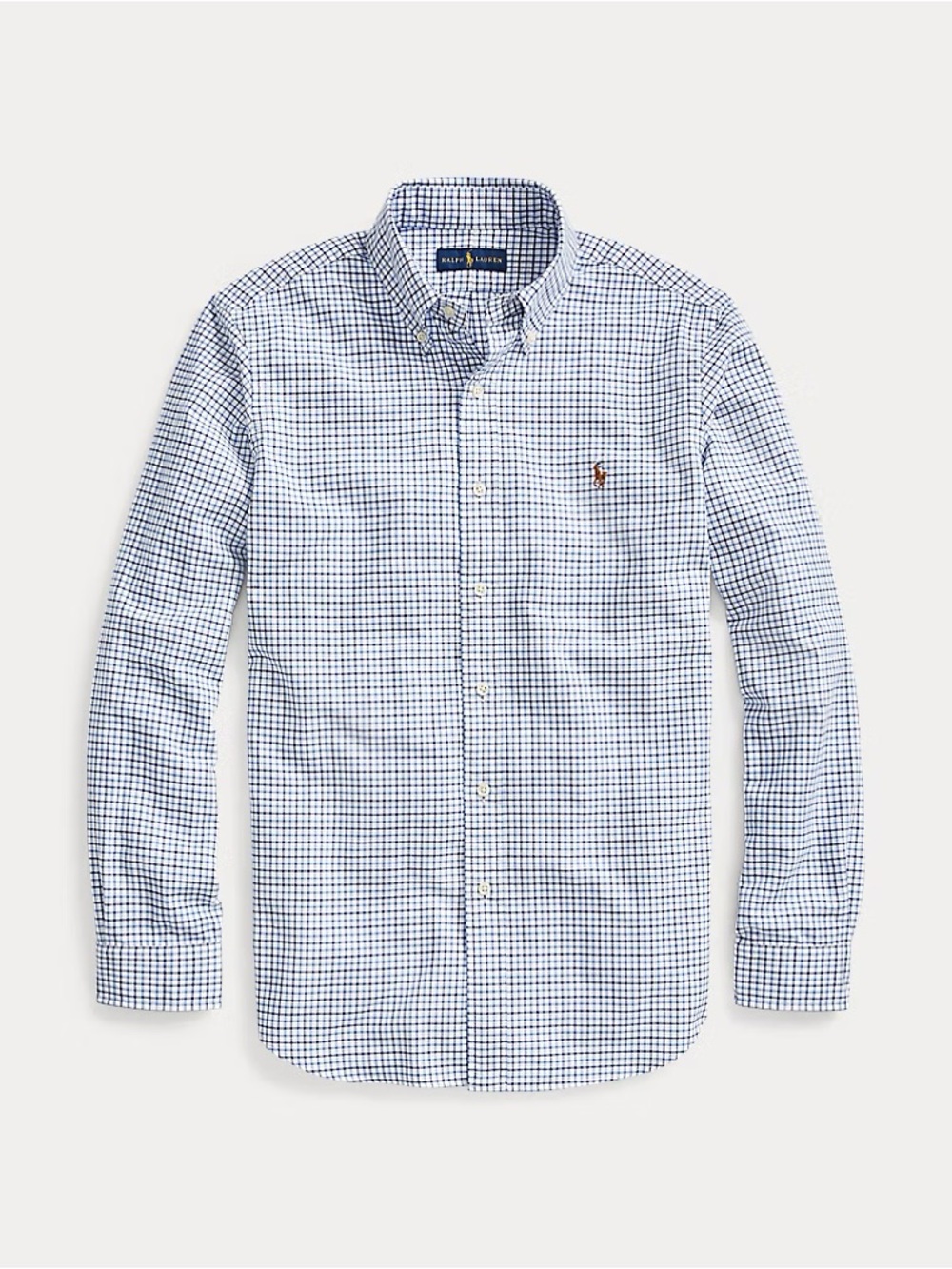 Ralph Lauren Blue Tattersall Oxford Shirt Button-Down Shirt